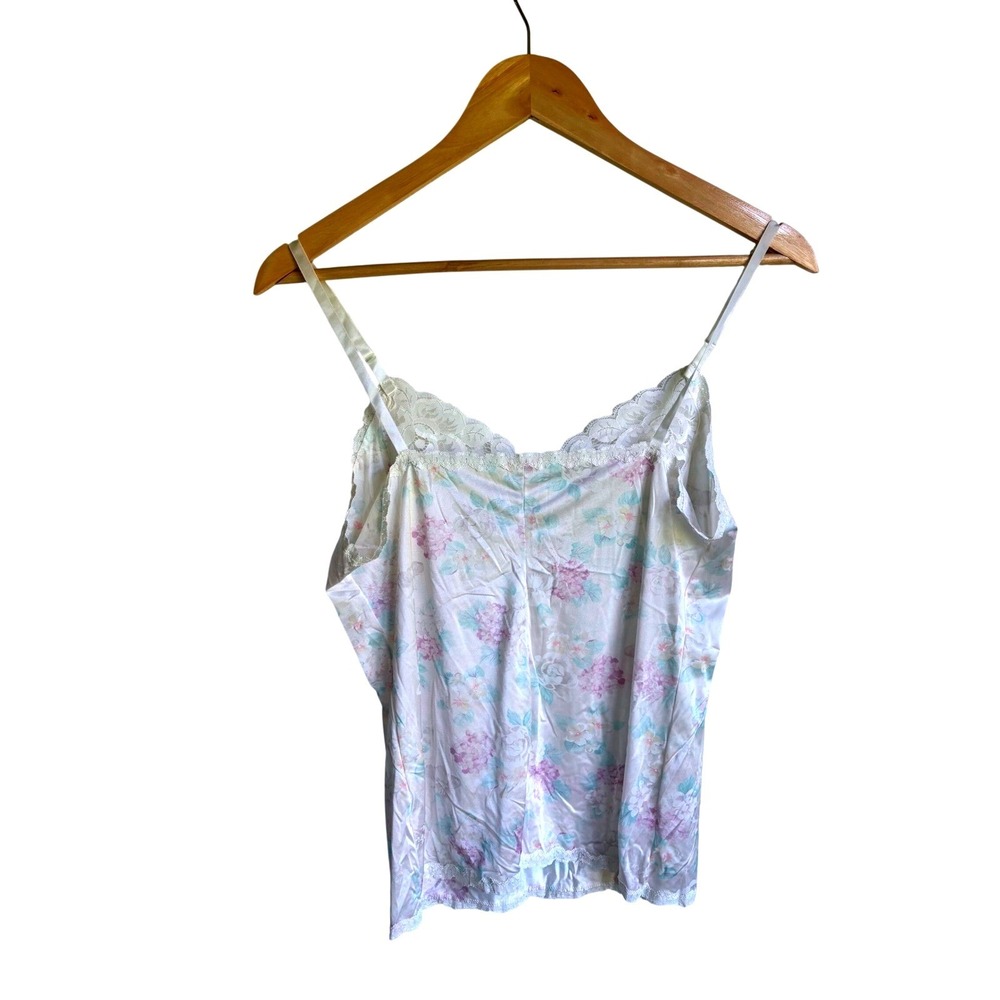 Vtg Vanity Fair Floral Lace Camisole and Half Slip Set White Pastel Size 34 S - Picture 3 of 13